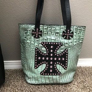 Studded cross purse